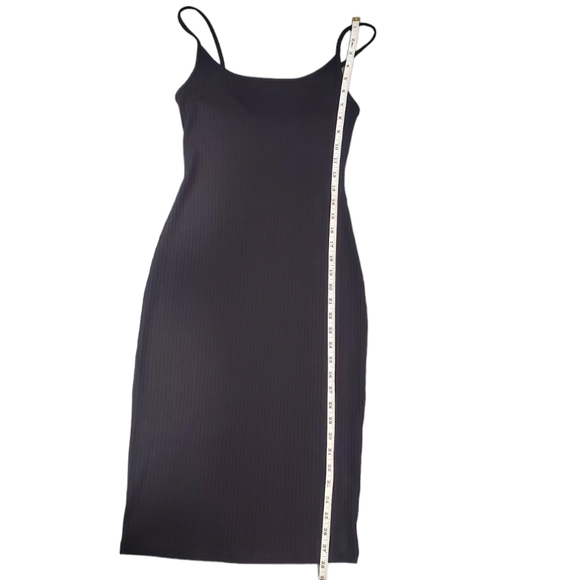Forever 21 Black Spaghetti Straps Rib-knit Bodycon Dress Size Small - Picture 6 of 8